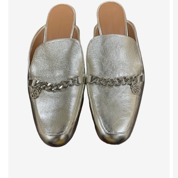 Tory Burch Benton gold mules loafers shoes size 10 - Picture 1 of 2
